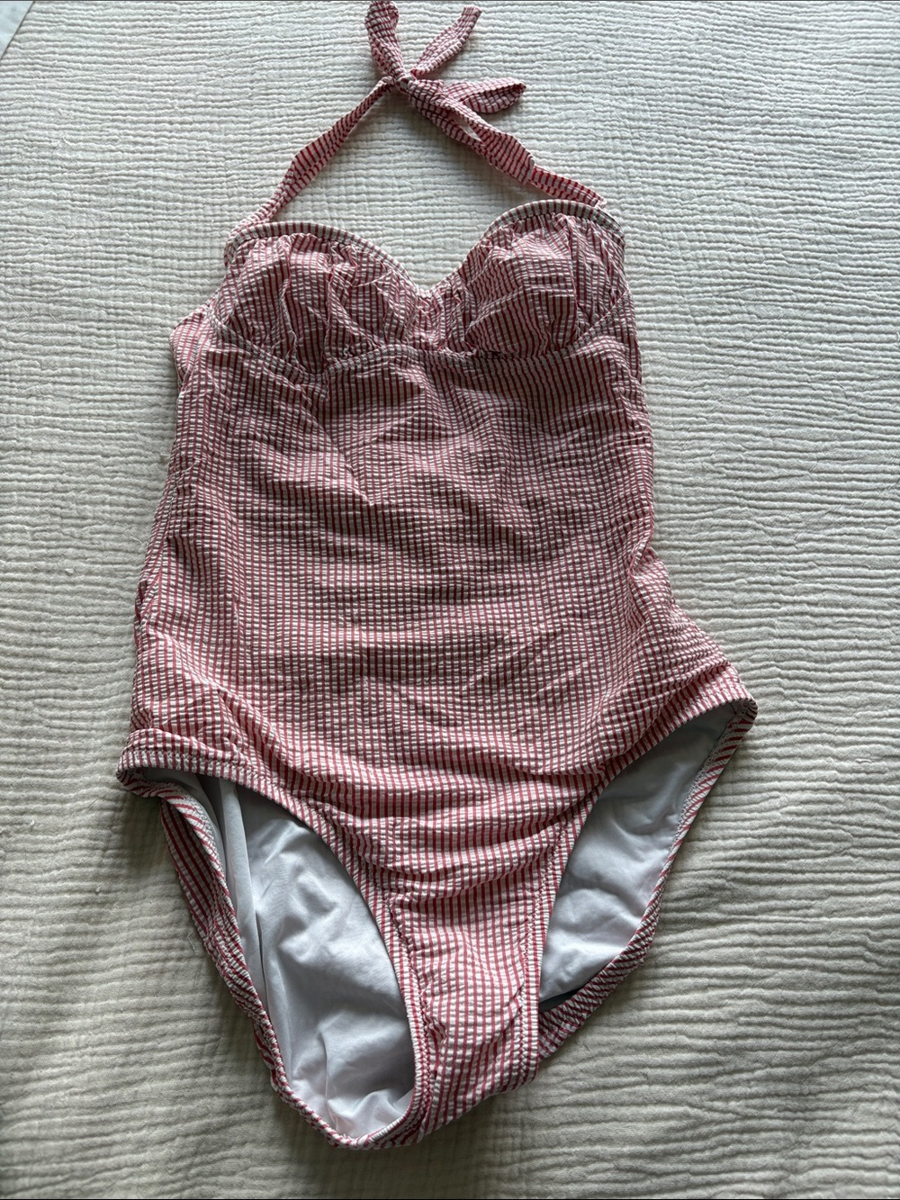 Women’s ' Red Gingham One-Piece Swimsuit with Halter Neck
